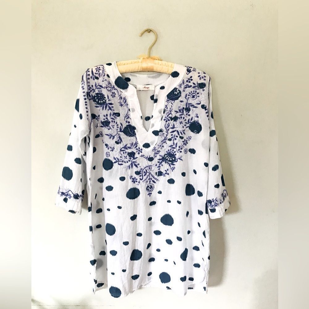 Amaya | white embroidered tunic